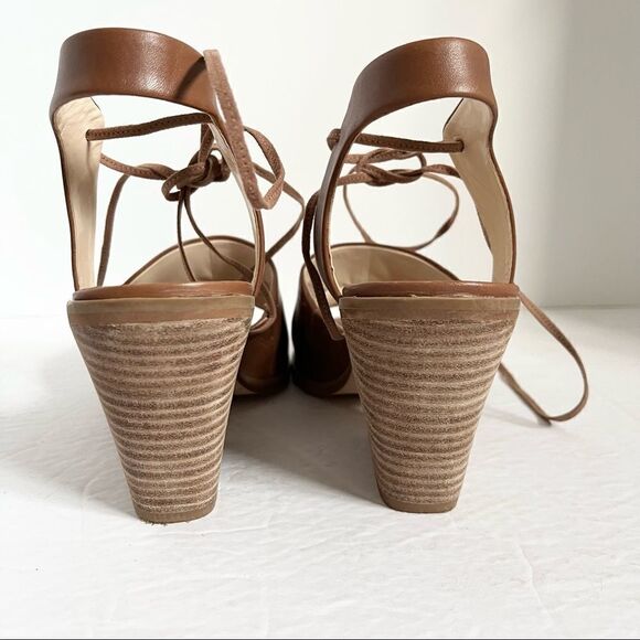 Nine West Women’s Yanka Lace Ankle Strap Sandals, Dark Natural Size 9 - Picture 5 of 14